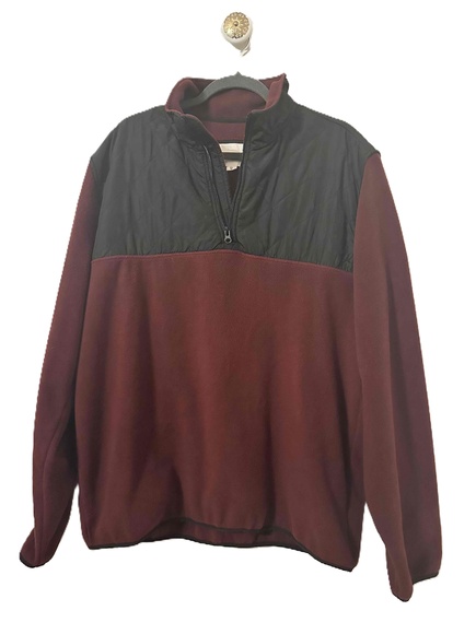 Aeropostale Pullover Unisex Size 2XL Black Red Colorblock Fleece - Picture 1 of 11